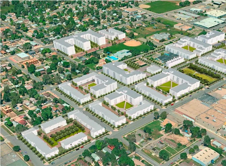 another piece of student work shows a community design