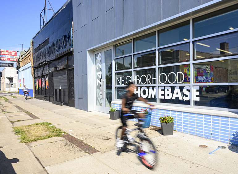 kid riding a bike by the dcdc offices