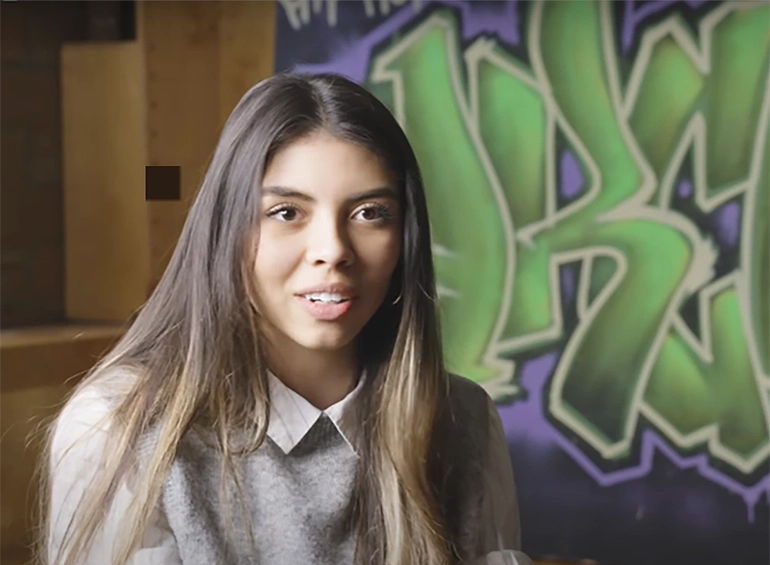 sofia talking to camera