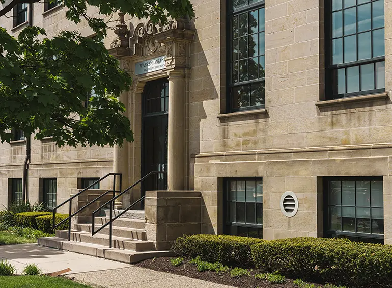 outside of entrance of the loranger architecture building